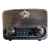 Radio Parlante Recargable Am Fm Usb Bluetooth Retro Mp3 Sw Color Café