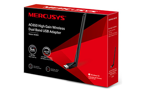 Adaptador Usb Inalámbrico Mercusys Mu6h Doble Banda Ac650