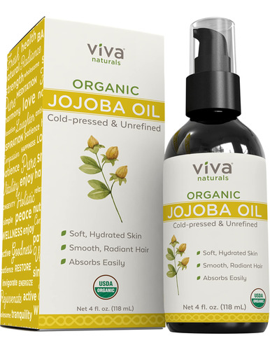 Aceite De Jojoba Organico De Viva Naturals (4 Oz) 100% Puro