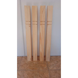 Jogo Pés Quadrados Naturais Para Mesa Madeira Pinus 80cm Kit