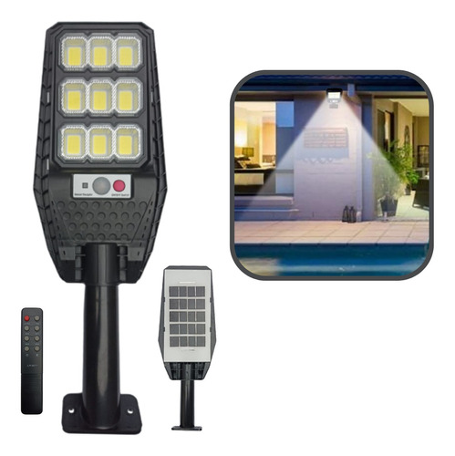 5 Luminárias Refletor Placa Solar 100w Com Sensor E Controle