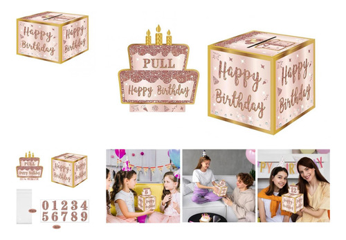 Kit De Caixa Surpresa Money Box Rose Gold Bindy Cash Para Mu