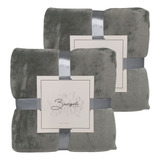 Frazada Polar Fleece King A Super King Pack 2 Uni - 3angeli Color Grey - Grey