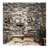 Papel Mural Pvc Autoadhesivo 10m X 60cm, Piedra Gris Decoaxe