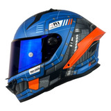 Casco Xtrong Xtr-352 Start Lrek Azul/naranja