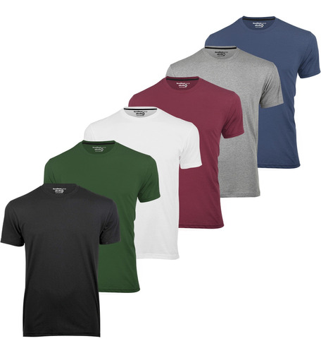 Kit 6 Camiseta Masculina Atacado Basica Slim Algodão Premium