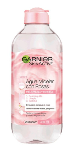 Agua Micelar Rosas Garnier Todo En Uno  Skin Active 400 Ml