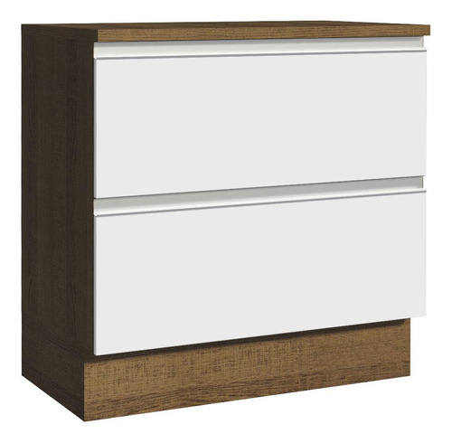 Mueble De Cocina 80cm 2 Cajones Glamy Madesa Color Marrón/blanco