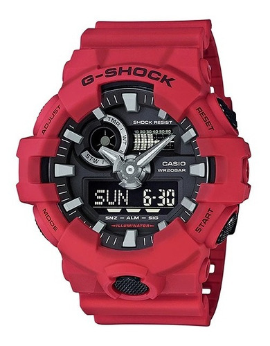 Reloj Casio G-shock Ga-700-4adr Análogo-digital Color Rojo