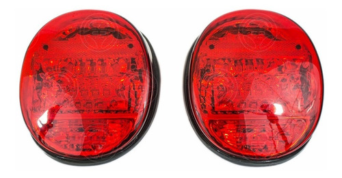 Par De Calaveras De Leds Con Mica Roja Para Vw Sedan Vocho4