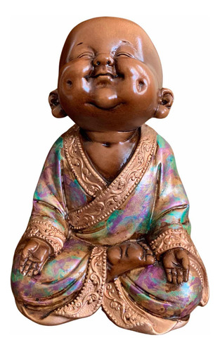 Escultura Buda Bali Decor Cerâmica 20cm