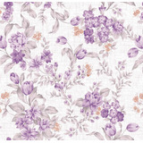 Papel De Parede Adesivo Floral Elegante  Lavanda Roxo 10m