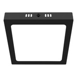 Panel Plafon Led 12w Aplique Techo Negro Cuadrado Macroled