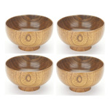 4x Bowl Madera Bowl Picoteo Bowl Sopa Bowls De Madera 11x7cm