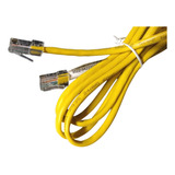 Cable Amarillo Liso Teléfono 1,55 Metros Plano Conector Rj11