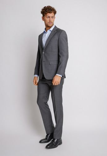 Traje Hombre Formal Slim Fit Luxury Lana Gris Marengo  Trial