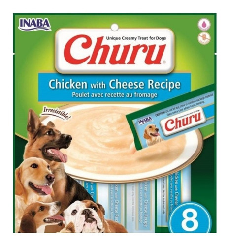 Churu Snack Premio Perro Pollo Con Queso - 8 Tubitos