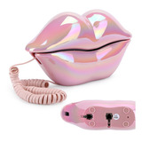 Teléfono Rosa Con Labios Divertidos Galvanoplastia Wx3016