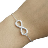 Pulsera Plata 925 Zircon Mujer Infinito Regalo Aniversario