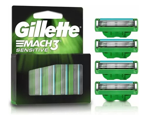 Repuestos Máquina De Afeitar Gillette Mach3 Sensitive 4 Uds