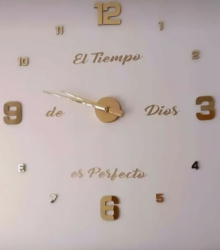 Reloj De Pared 3d Con Frase En Vinilo 