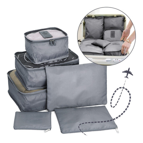 Organizador De Malas Para Viagem - Kit 6 Peças- Travel Envio