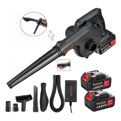 Rizzup® Soplador De Hojas Inalambrica Electrica Aspiradora 2en1 Herramientas Para Jardineria Con 2 Batería | Envío gratis