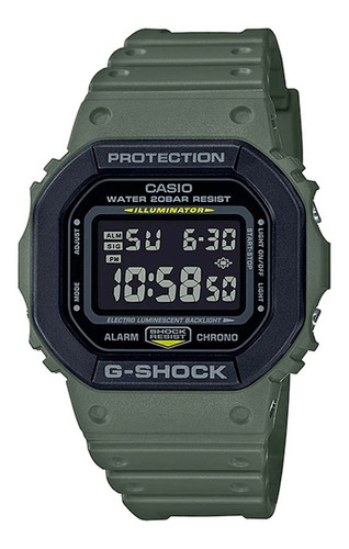 Relógio Casio G-shock Verde Dw-5610su-3dr + Nfe Garantia Cor Do Bisel Preto Cor Do Fundo Preto