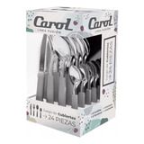 Set 24 Cubiertos Carol Fusion Mango Plastico Colores Pettish