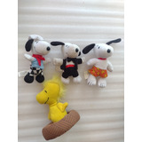 4 Mini Peluches Snoopy Peanuts- Promos Mcdonalds 2000