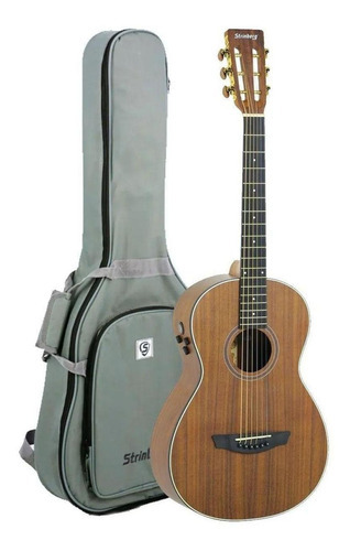 Violao 3/4 Aço Eletrico Strinberg Sy300 Ks Koa Satin C/bag Orientação Da Mão Destro