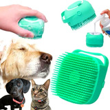 Escova Esponja Banho Pet Silicone Com Dispenser Para Shampoo