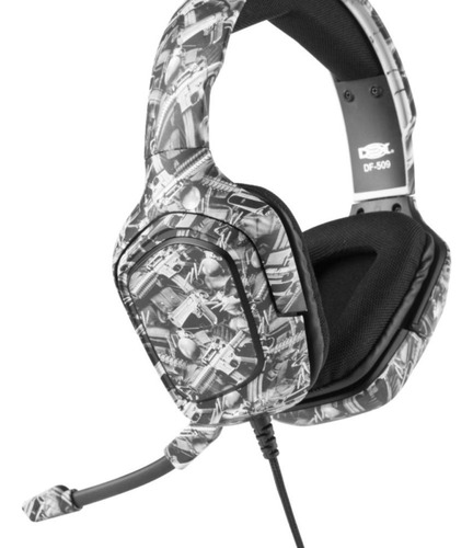 Fone Com Microfone Headset Dex Gamer Camuflado P3 Df-509