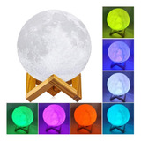 Lámpara De Luna 3d 7 Colores Funciona Con Pilas Luz Nocturna