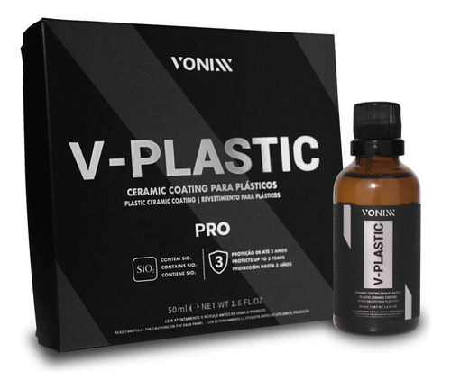 Vitrificador Plastico Automotivo V-plastic Pro Vonix 50ml Nf