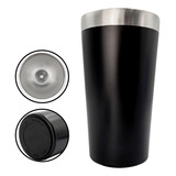 Copo Inox Pequeno Térmico Para Cerveja Café Chá Sem Tampa Cor Preto Liso