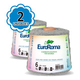 Kit 2 Barbante Euroroma Colorido 1 Kg Nº6 - 270 Cinza