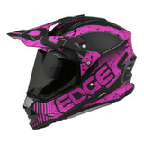 Casco Doble Propósito Edge Kobra Certificado Fuchsia Dot