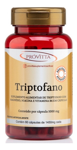 Triptofano 500mg C/ Magnésio Qualidade Sono E Humor 60 Caps