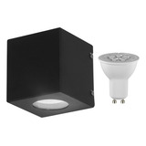 Aplique Exterior Unidireccional Dicroica Led 7w Calida Gu10 Color Negro