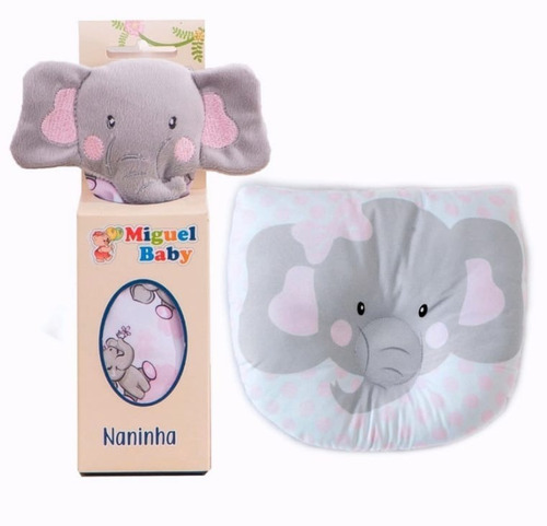 Kit Naninha Com Bichinho Pelúcia E Travesseiro Modelador