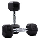 2 Mancuernas Hexagonales 15lb 6.8 Kg Kit Pesas Fitness Gym