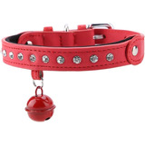 Collar Para Perro O Gato Con Diseño De Diamantes Y Cascabel