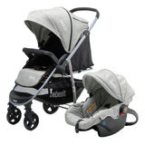 Cochecito De Paseo Bebesit 1390ts Aeris Gris Claro Con Chasis Color Plateado