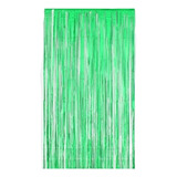 Cortinas Metalizadas De Flecos Verde 1x2m Cumpleaños 