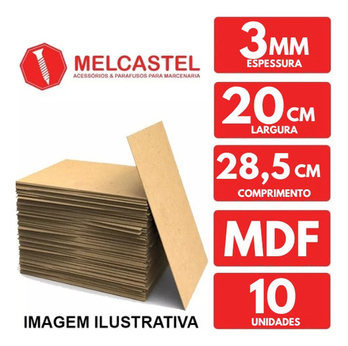 100 Placa Quadro Chapa Mdf Cru 3mm 20x28,5 Artesanato