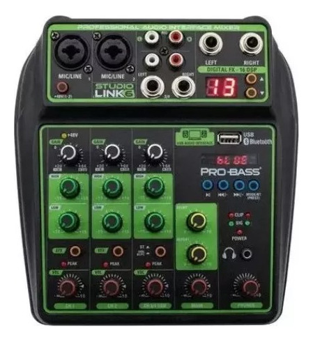 Consola Mezcladora Mixer Pro Bass Studio Link 6 Como Nueva