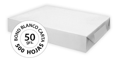 Papel Bond Blanco Carta 50 Gr - 500 Hojas