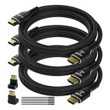Cable Hdmi 4k De 2 Pies (paquete De 3), Cable Hdmi 2.0 Ultra