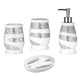 Popular Bath 4pc Sinatra Elegante Juego De Accesorios De Bañ